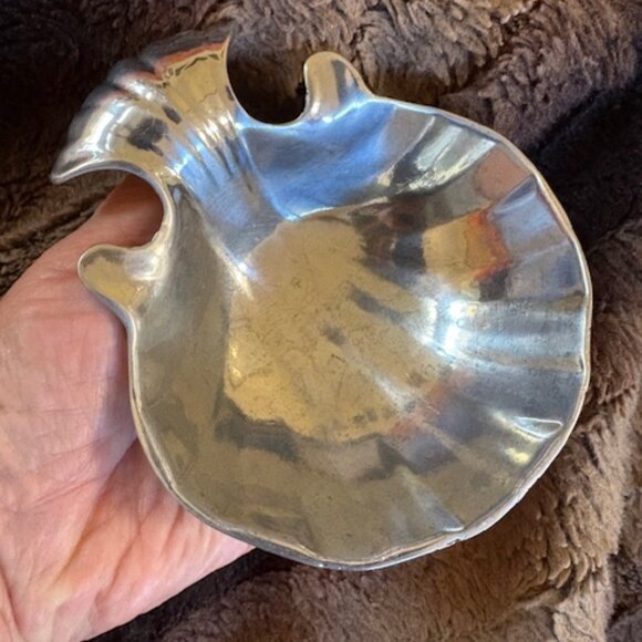 Wilton Company Armetale Pewter Shell Small Footed Trinket Dish Catch All Bowl - Picture 2 of 5